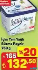 İÇİM TAM YAĞLI SÜZME PEYNİR 750 G